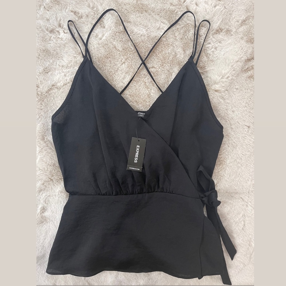 EXPRESS Black Silk Crop Top 🖤